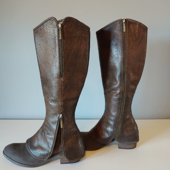 Donald Pilner Brown Leather Devi Riding Boot - Picture 7 of 11